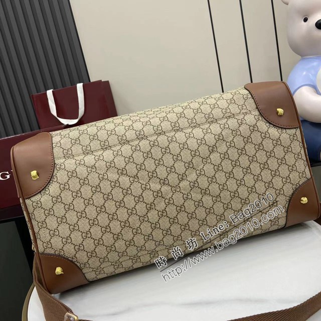 Gucci專櫃古馳最新款Emblem系列男女款手提旅行包旅行袋 jh2684型號：821148